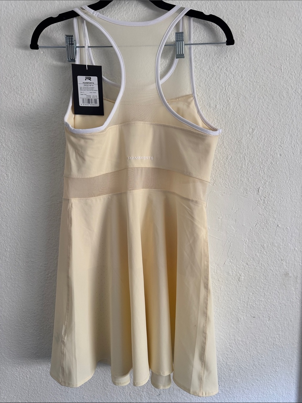 Rohnisch Cream Pickleball tennis Dress with White Trim Accents - Picture 7 of 11